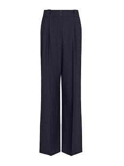 Navy Margot new wool wide leg trousers Trouser Cefinn    - Collagerie