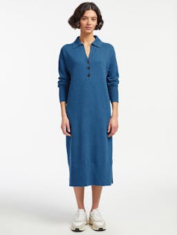 Mid blue Eleanor wool knit dress Knit Cefinn    - Collagerie