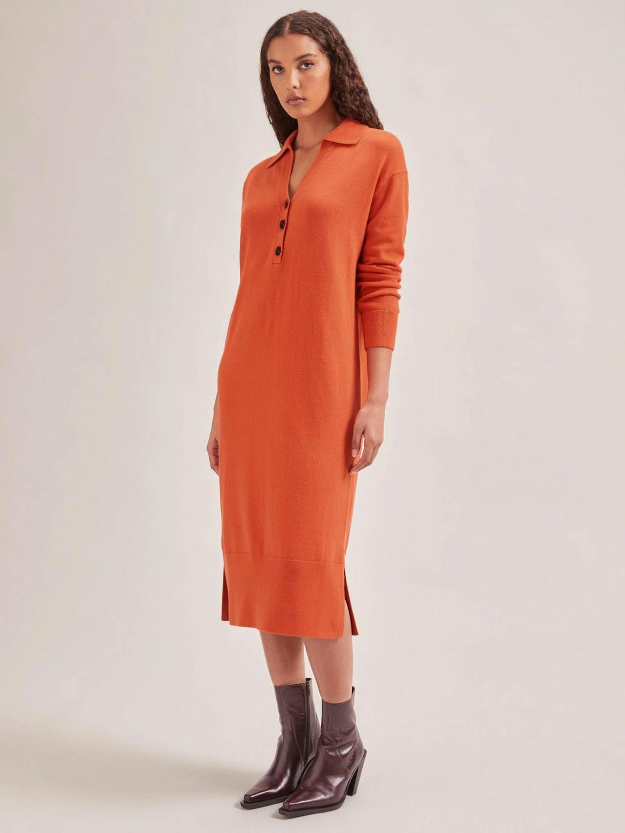 Orange Eleanor wool knit dress Knit Cefinn    - Collagerie