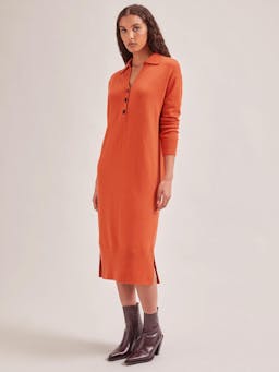 Orange Eleanor wool knit dress Knit Cefinn    - Collagerie