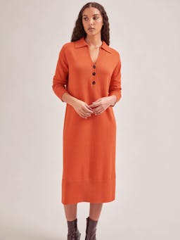 Orange Eleanor wool knit dress Knit Cefinn    - Collagerie