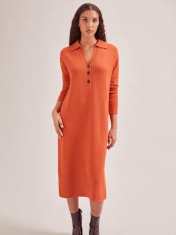 Orange Eleanor wool knit dress Knit Cefinn    - Collagerie