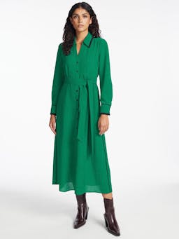 Emerald green Fallon Techni voile maxi dress Dress Cefinn    - Collagerie