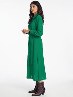 Emerald green Fallon Techni voile maxi dress Dress Cefinn    - Collagerie