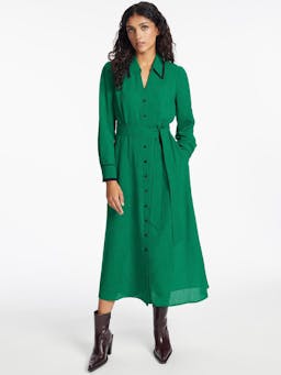 Emerald green Fallon Techni voile maxi dress Dress Cefinn    - Collagerie