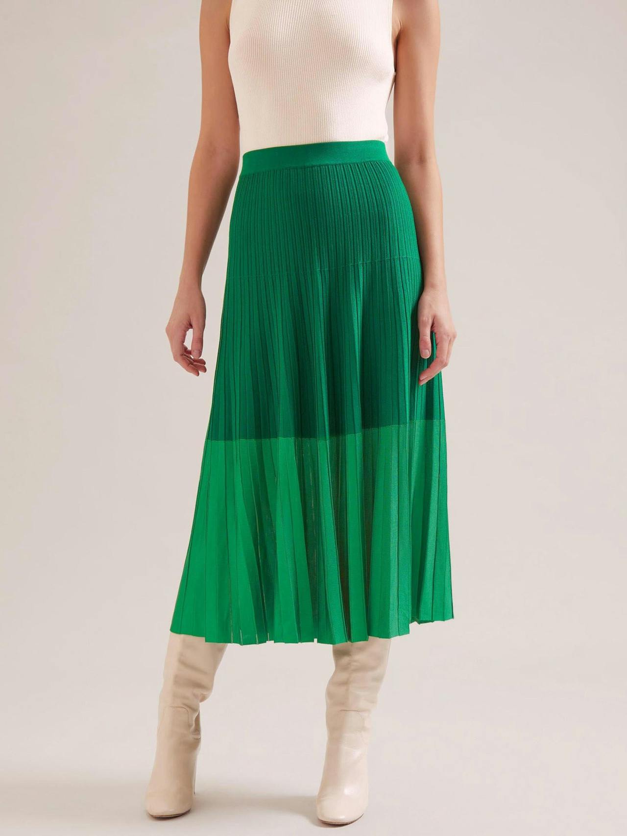 Emerald green Colette contrast hem skirt Skirt Cefinn    - Collagerie