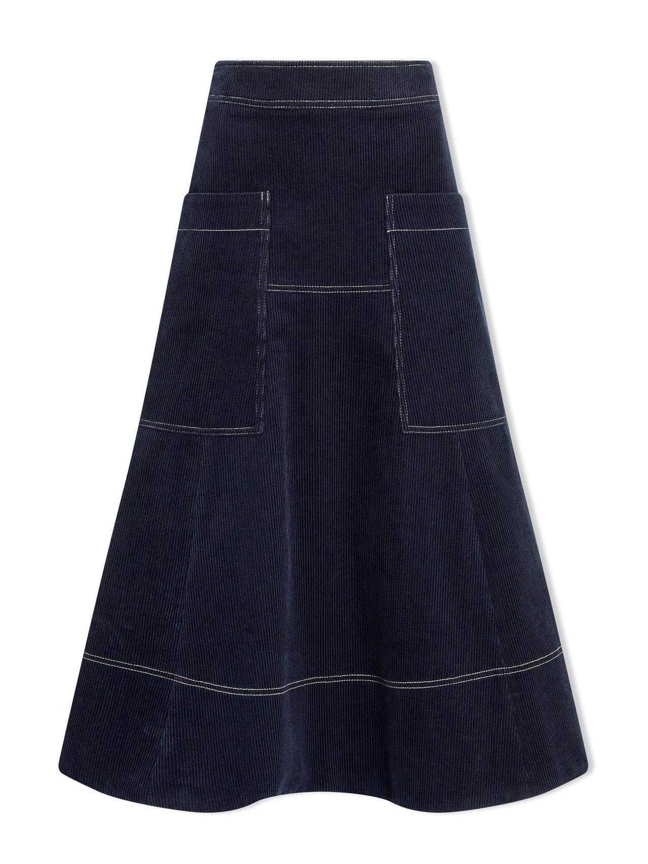 Navy Simone corduroy maxi skirt Skirt Cefinn    - Collagerie