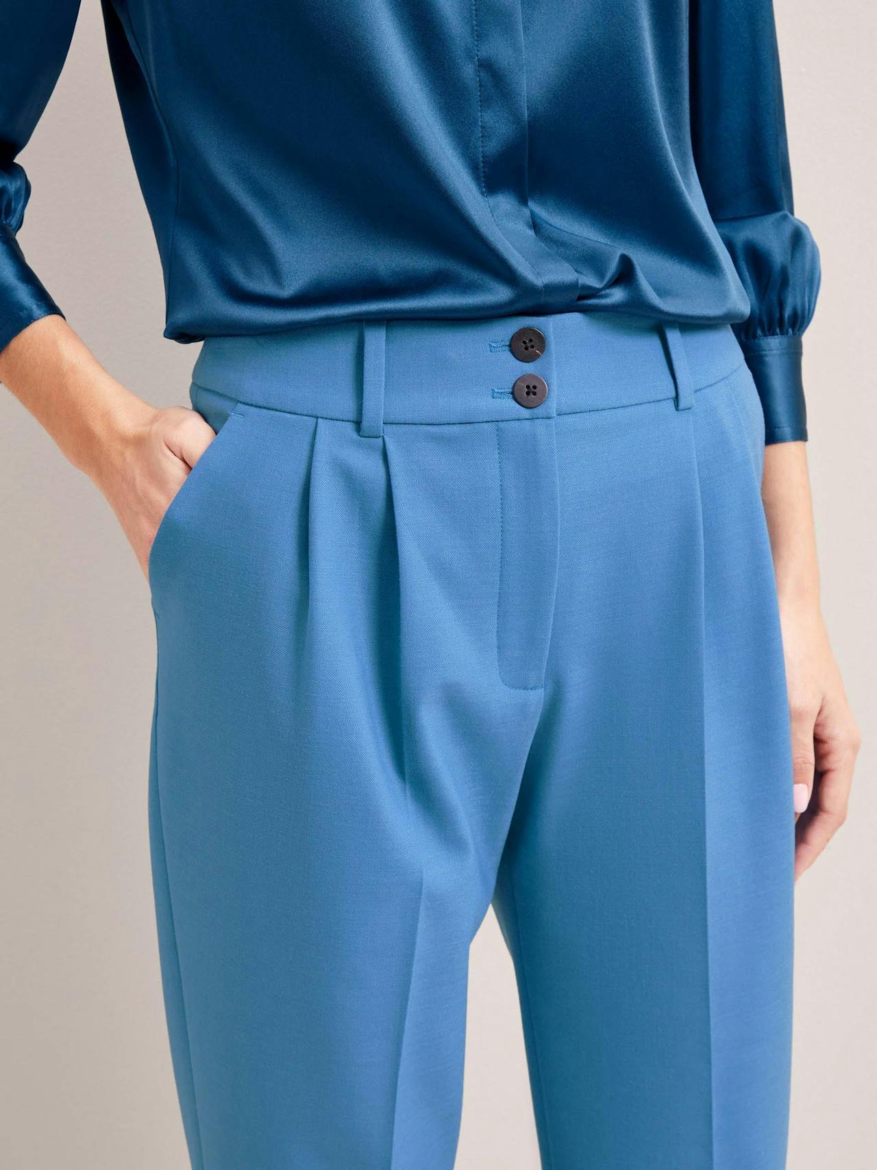 Blue tristan new wool tapered trousers Trouser Cefinn    - Collagerie