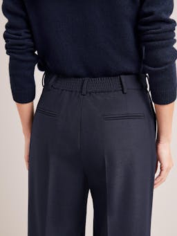 Navy Terence new wool wide leg trousers Trouser Cefinn    - Collagerie