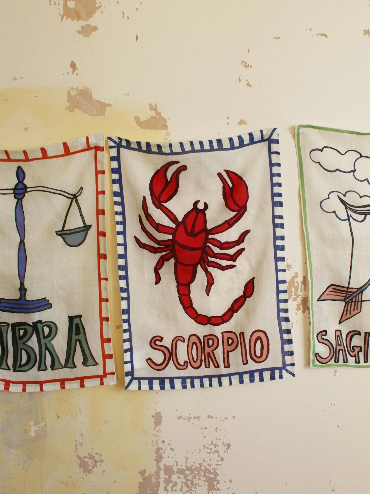 Scorpio tea towel Teatowels Amuse La Bouche    - Collagerie