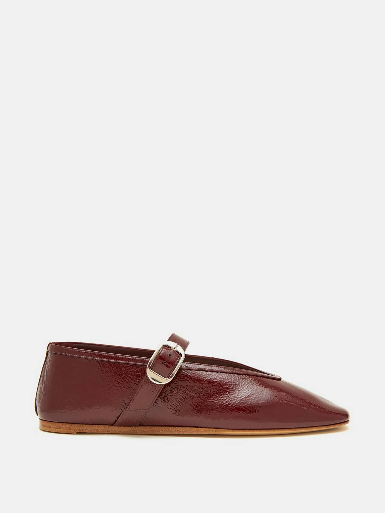 Oxblood red patent leather Stella slippers