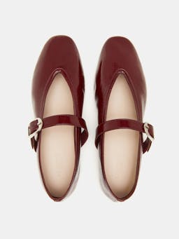 Oxblood red patent leather Stella slippers Footwear Le Monde Beryl    - Collagerie