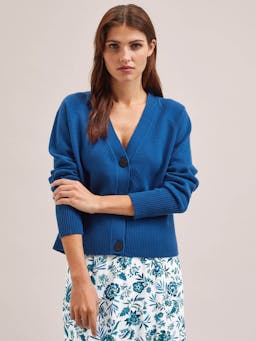 Bright blue Caro cotton cardigan Knit Cefinn    - Collagerie