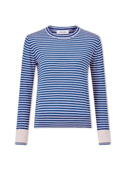 Navy blue beige stripe Jodi cotton jumper Knit Cefinn    - Collagerie