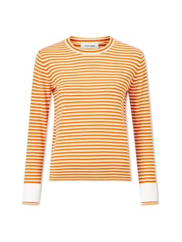 Orange yellow cream stripe Jodi cotton jumper Knit Cefinn    - Collagerie