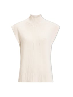 Cream Janice cotton blend funnel neck sleeveless jumper Knit Cefinn    - Collagerie