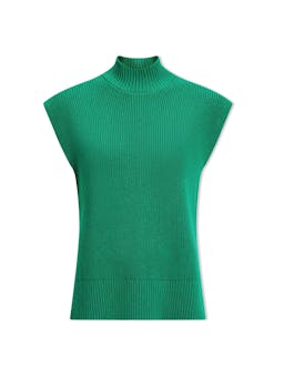 Emerald green Janice cotton blend funnel neck sleeveless jumper Knit Cefinn    - Collagerie