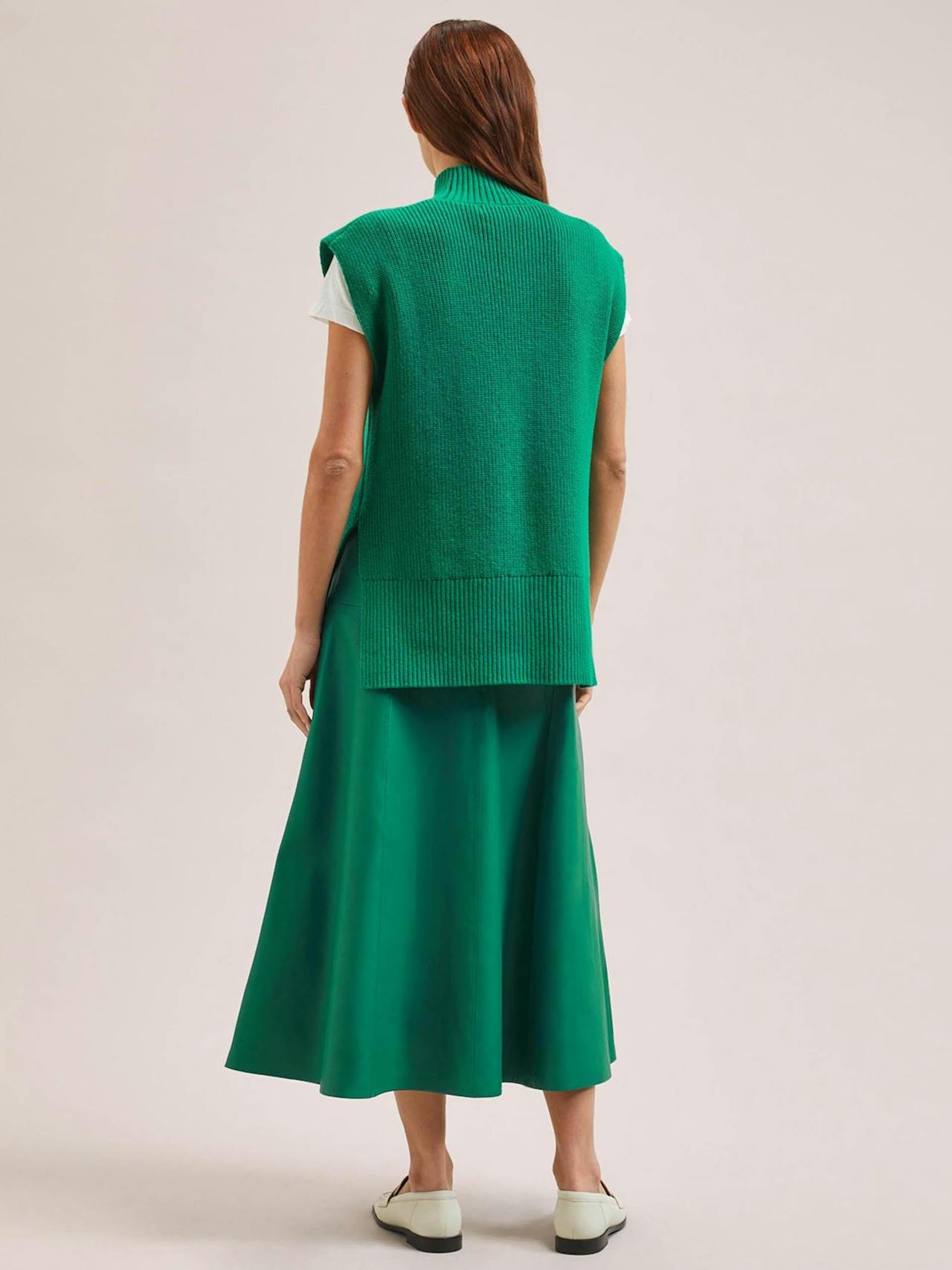 Emerald green Janice cotton blend funnel neck sleeveless jumper Knit Cefinn    - Collagerie