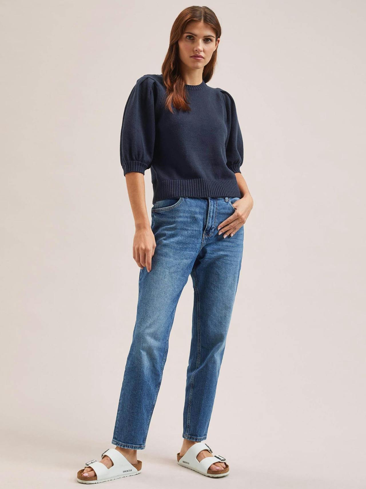 Navy Amalie linen blend jumper Knit Cefinn    - Collagerie