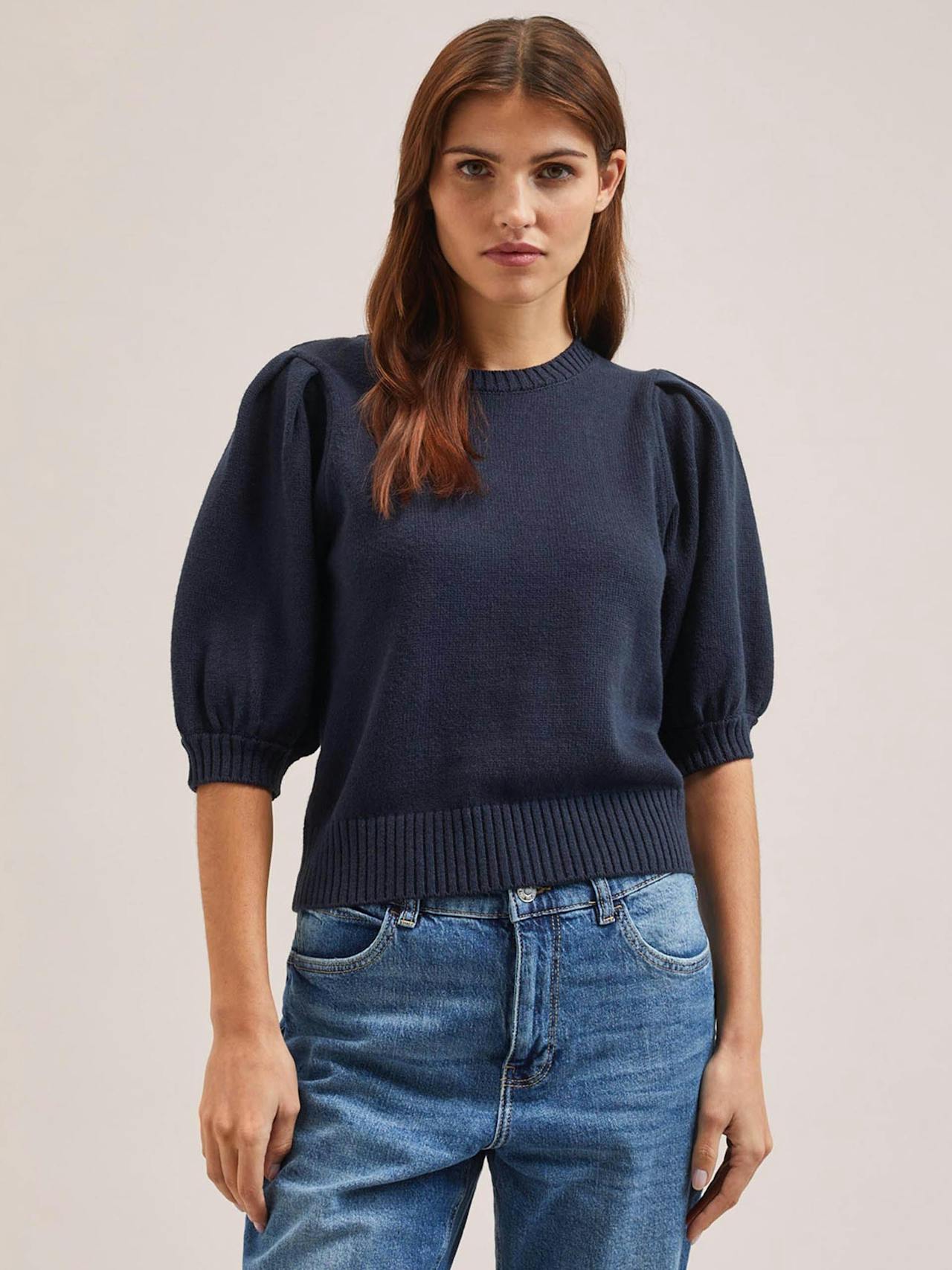 Navy Amalie linen blend jumper Knit Cefinn    - Collagerie