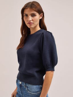 Navy Amalie linen blend jumper Knit Cefinn    - Collagerie