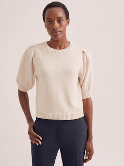 Oatmeal Amalie linen blend jumper Knit Cefinn    - Collagerie