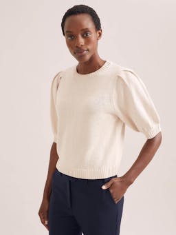 Oatmeal Amalie linen blend jumper Knit Cefinn    - Collagerie