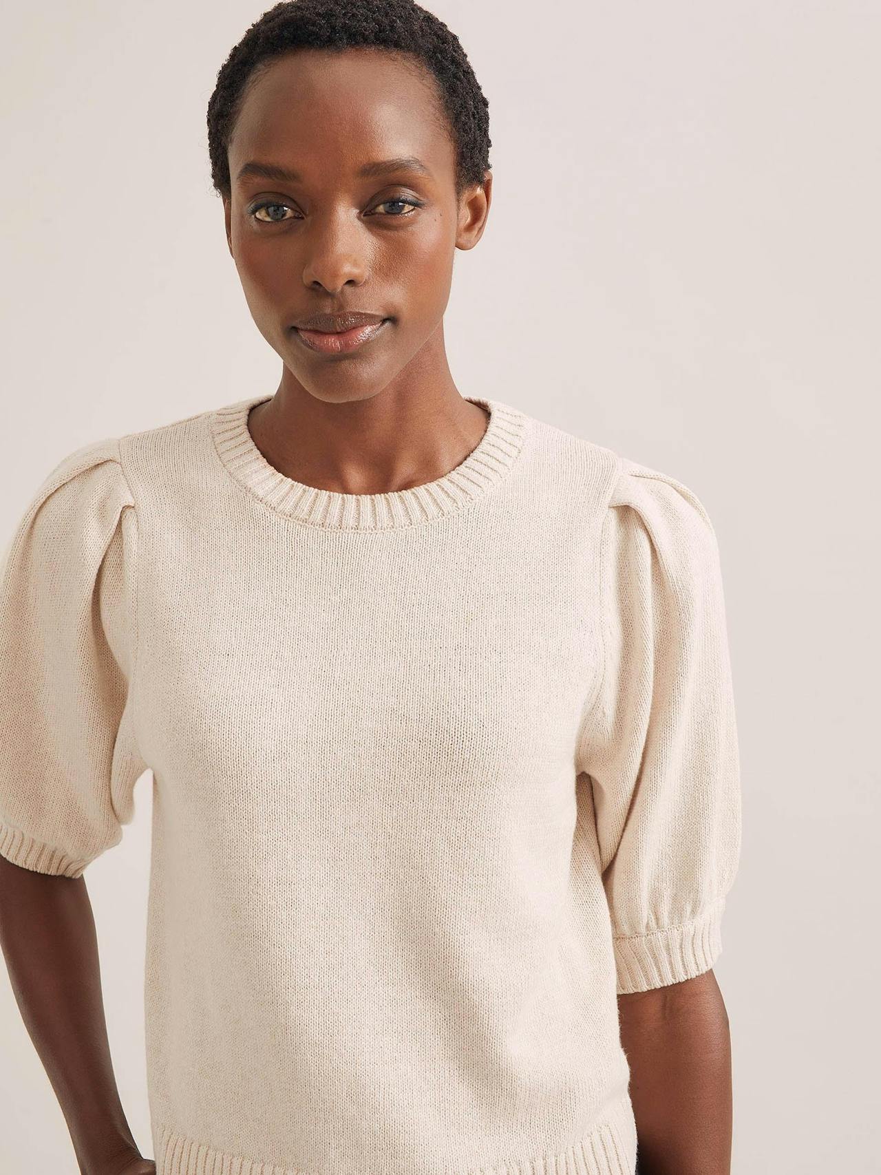 Oatmeal Amalie linen blend jumper Knit Cefinn    - Collagerie