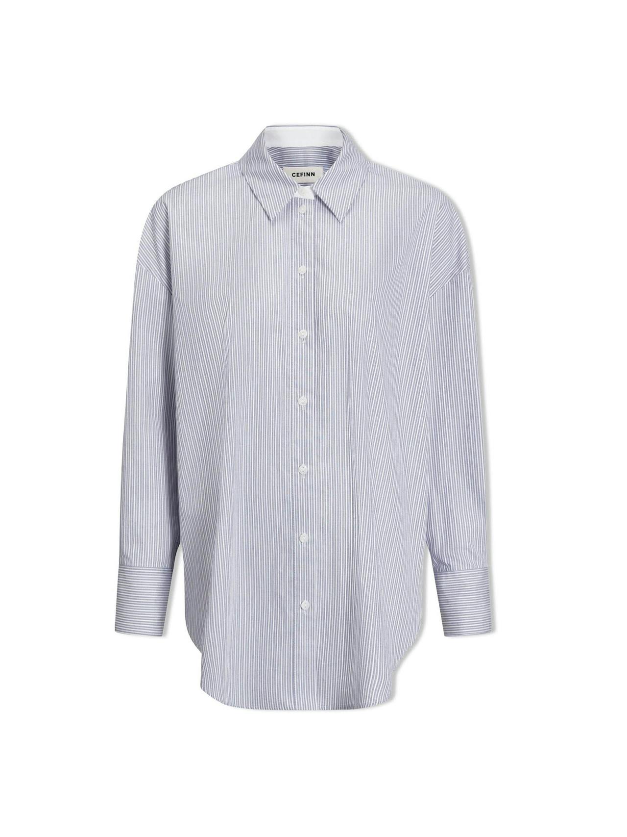 Blue white stripe Sammy organic cotton shirt