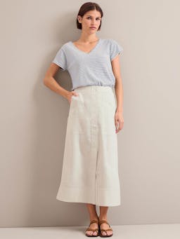 Cream Safia techni linen midi skirt Skirt Cefinn    - Collagerie