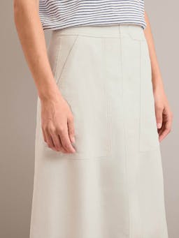 Cream Safia techni linen midi skirt Skirt Cefinn    - Collagerie