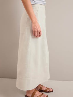 Cream Safia techni linen midi skirt Skirt Cefinn    - Collagerie