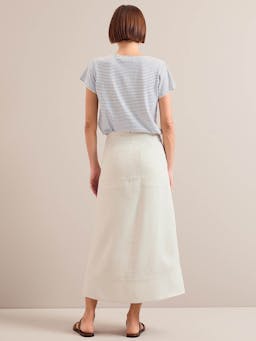 Cream Safia techni linen midi skirt Skirt Cefinn    - Collagerie