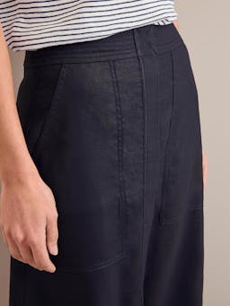 Navy Safia techni linen midi skirt Skirt Cefinn    - Collagerie