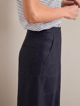 Navy Safia techni linen midi skirt Skirt Cefinn    - Collagerie