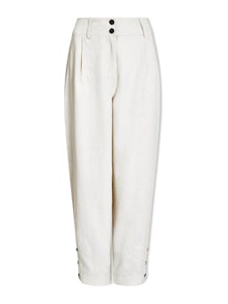 Cream Tyson techni linen tapered trousers Trouser Cefinn    - Collagerie