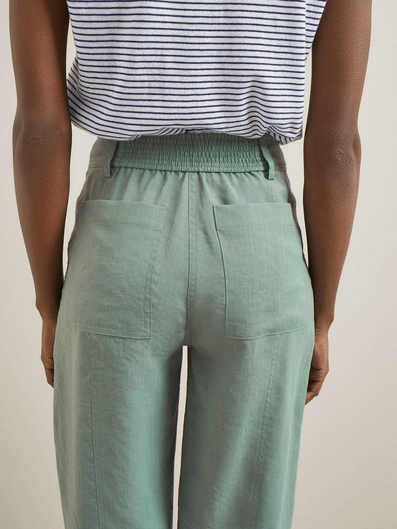 Sage green Tyson techni linen tapered trousers Trouser Cefinn    - Collagerie