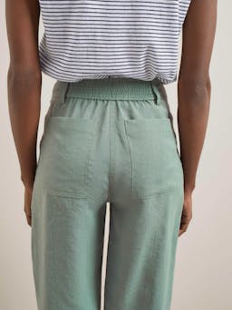 Sage green Tyson techni linen tapered trousers Trouser Cefinn    - Collagerie