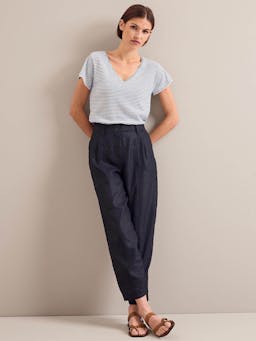 Navy Tyson techni linen tapered trousers Trouser Cefinn    - Collagerie