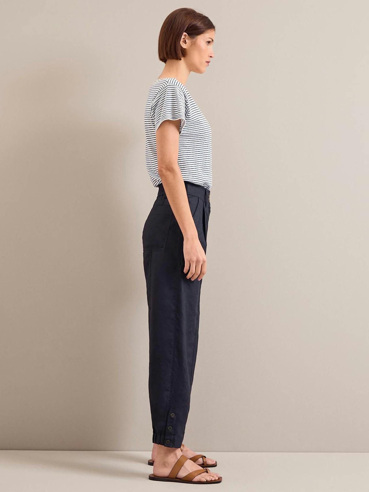 Navy Tyson techni linen tapered trousers Trouser Cefinn    - Collagerie