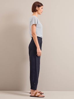 Navy Tyson techni linen tapered trousers Trouser Cefinn    - Collagerie