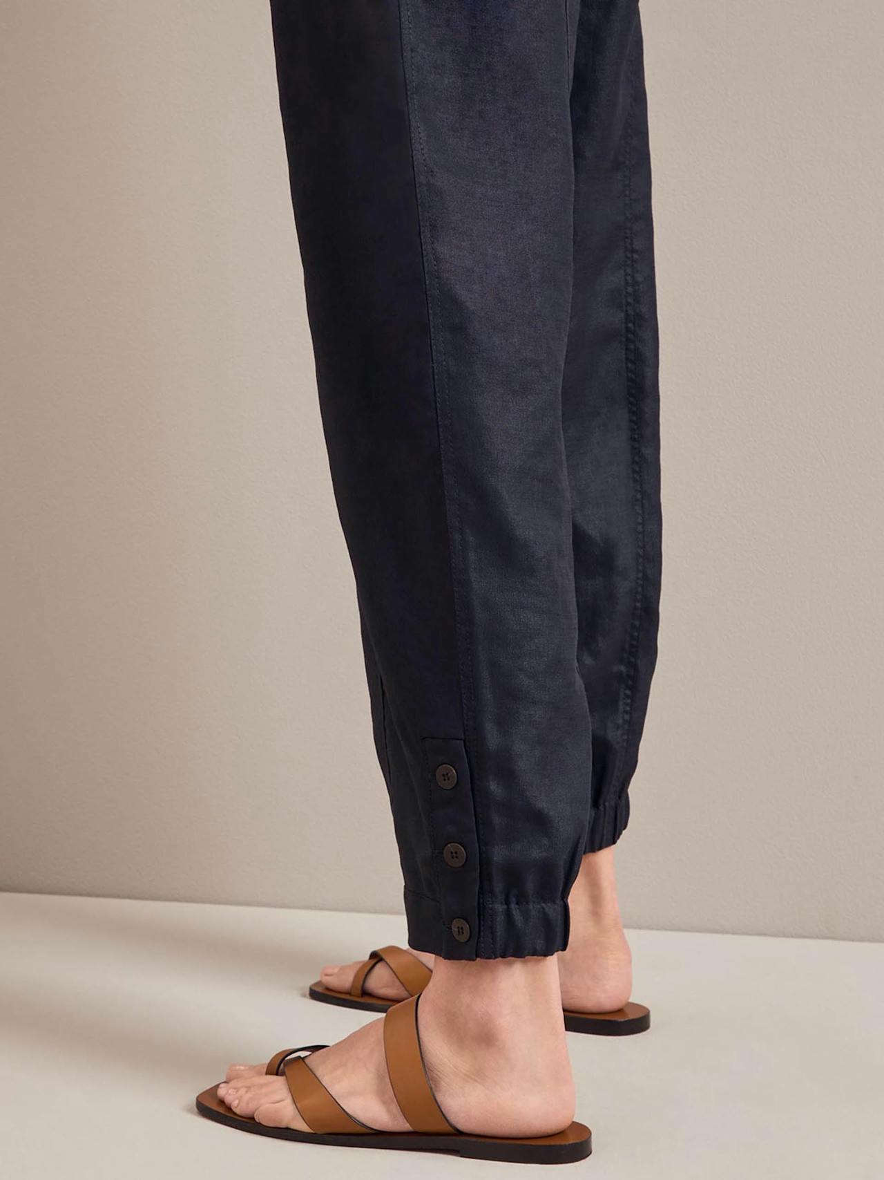 Navy Tyson techni linen tapered trousers Trouser Cefinn    - Collagerie