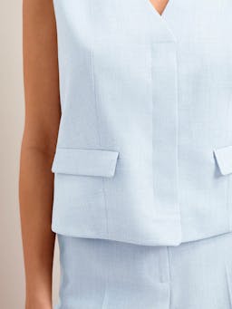 Pale blue Deacon linen blend waistcoat Jacket Cefinn    - Collagerie