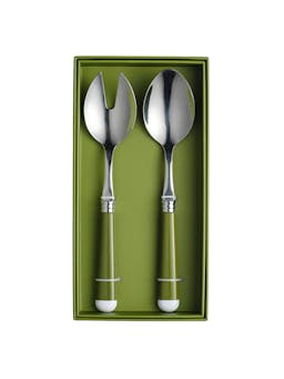 Green and white salad servers  In the Roundhouse    - Collagerie