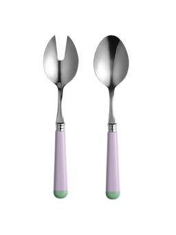 Lilac and mint salad servers  In the Roundhouse    - Collagerie