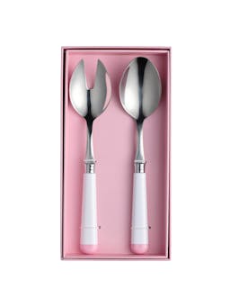 White and pink salad servers  In the Roundhouse    - Collagerie