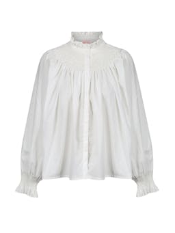 Scholl hand-smocked white blouse with pearl embellishment  Smock London    - Collagerie