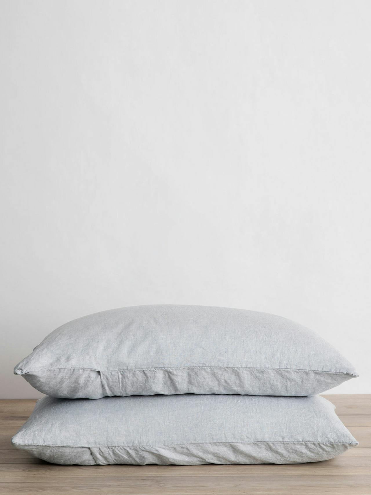 Sky linen pillowcases, set of 2