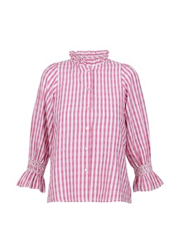 Shelley blouse painted pink stripes with icecap hand smocking edition 1  Smock London    - Collagerie