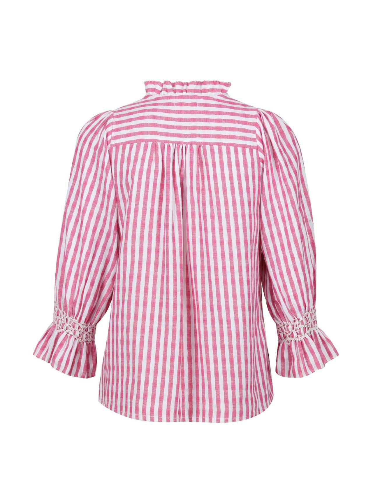 Shelley blouse painted pink stripes with icecap hand smocking edition 1  Smock London    - Collagerie